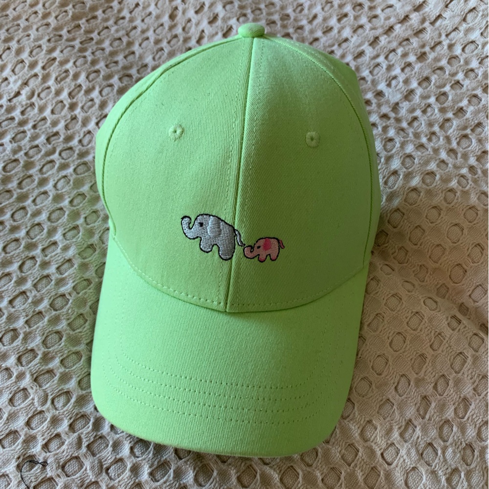 Forever 21 Green Embroidered Elephant Hat